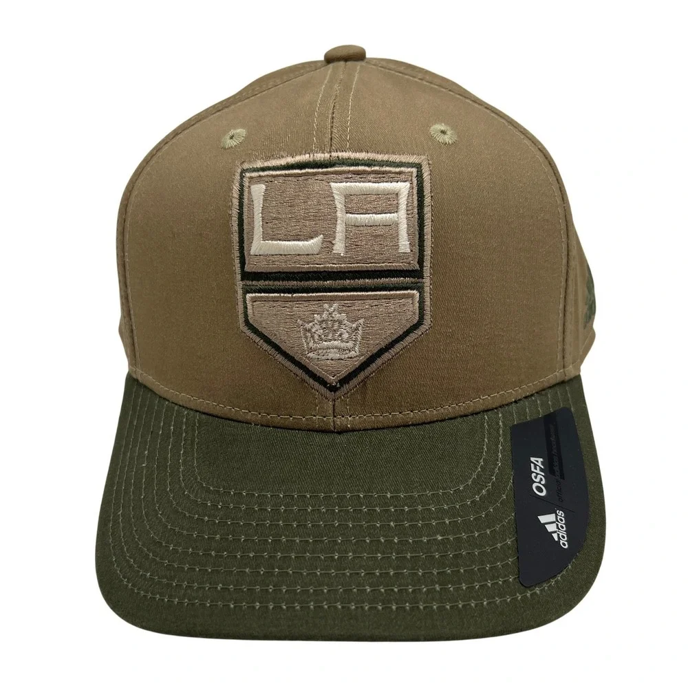 Adidas NHL Los Angeles Kings Snapback Hat Tan Olive Green OSFA NEW
